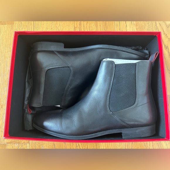 HUGO BOSS Boheme Cheb Chelsea Boots Black Calf Leather US 12 / EU 45 - Picture 3 of 4